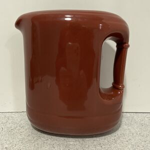 Vintage Essex Collection Maroon Pitcher 1950s Mid Century Red Oval Curve Ice Lip